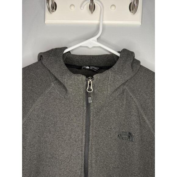 The North Face Agave Fleece Hoodie Jacket Full Zip Rabbit Gray Women's Size L - Picture 6 of 12